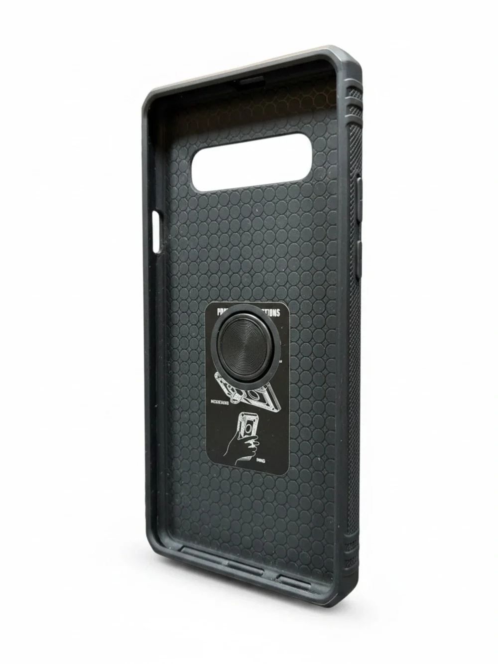 Samsung Galaxy S21 Ultra Rugged Armor Phone Case with Ring Stand - Silver /Black
